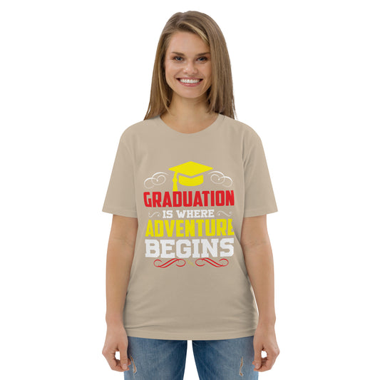 ADVENTURE BEGINS Unisex organic cotton t-shirt