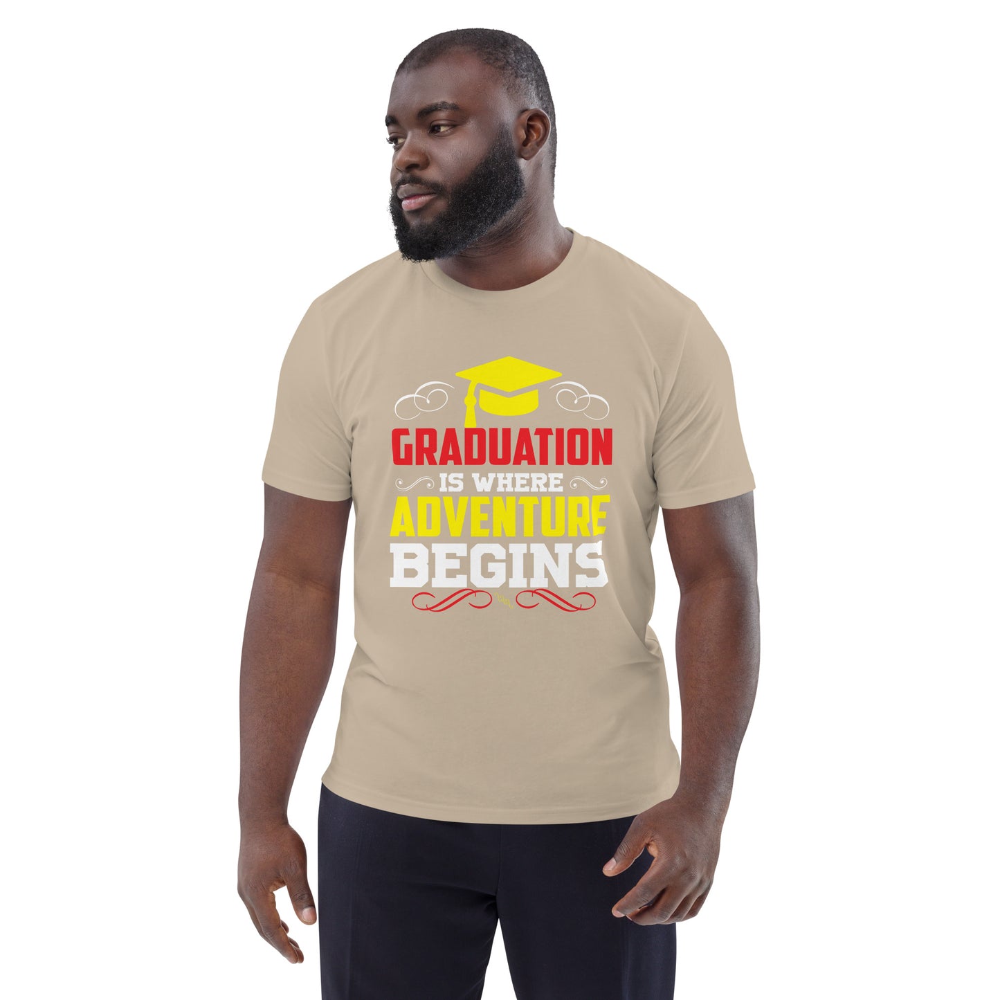 ADVENTURE BEGINS Unisex organic cotton t-shirt