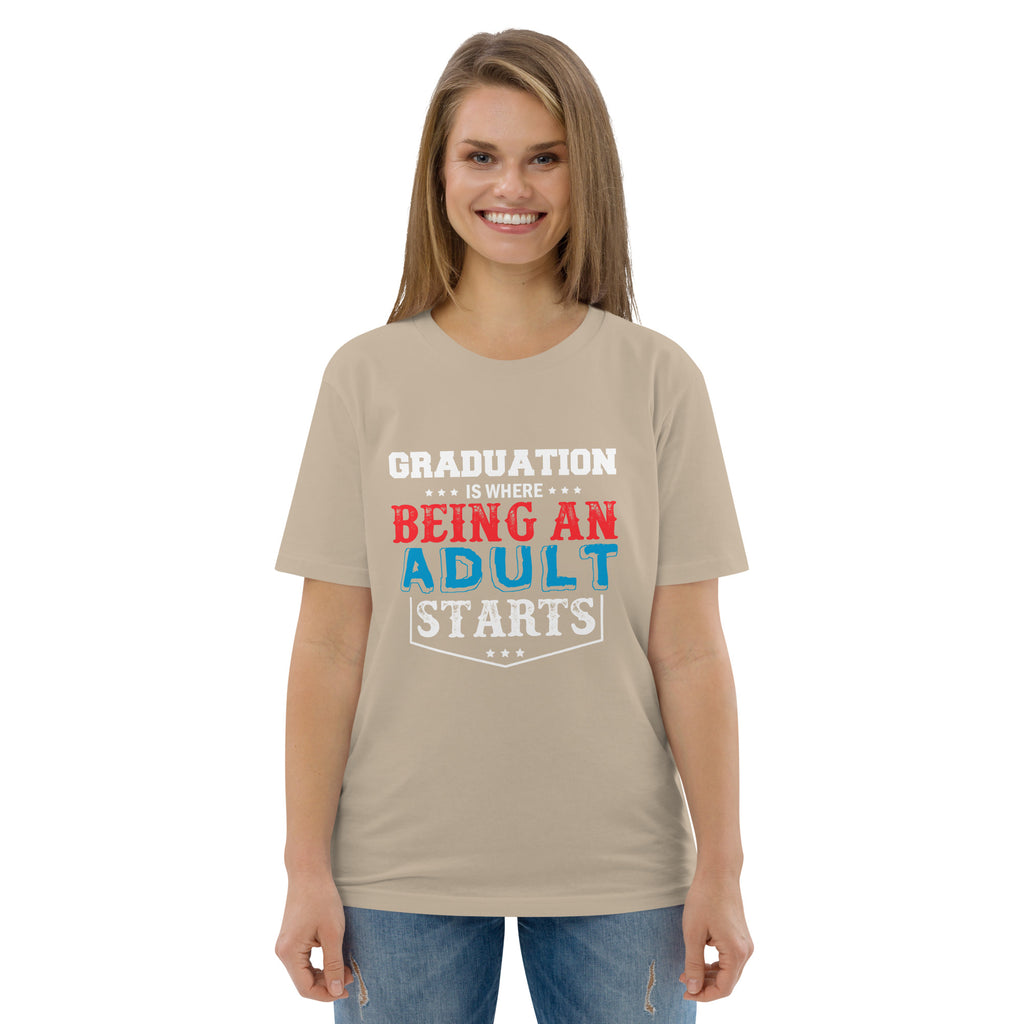ADULTING BEGINS Unisex organic cotton t-shirt