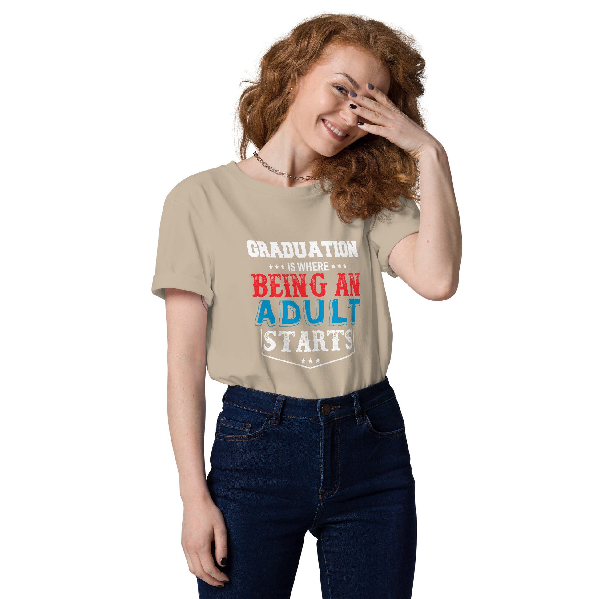 ADULTING BEGINS Unisex organic cotton t-shirt
