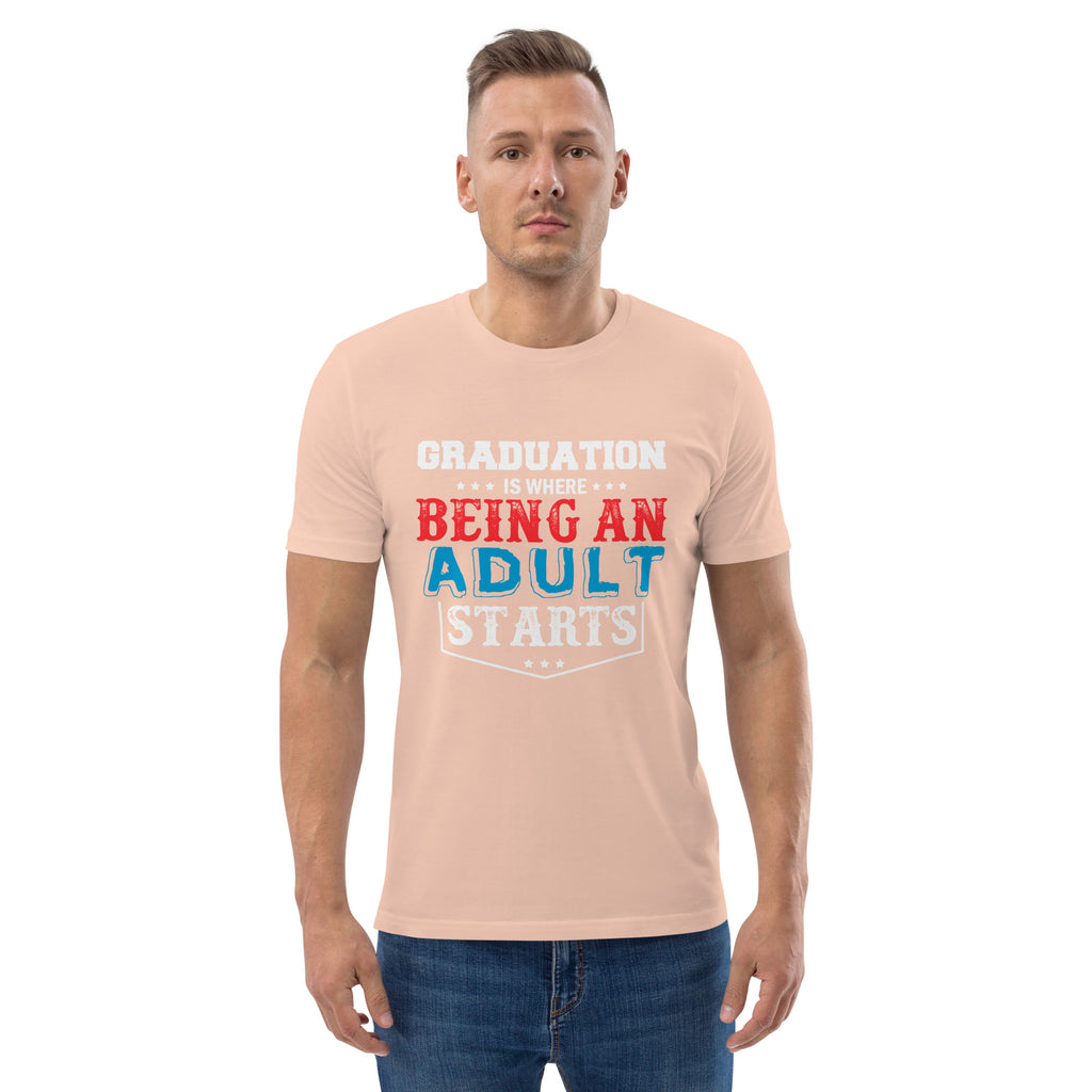 ADULTING BEGINS Unisex organic cotton t-shirt