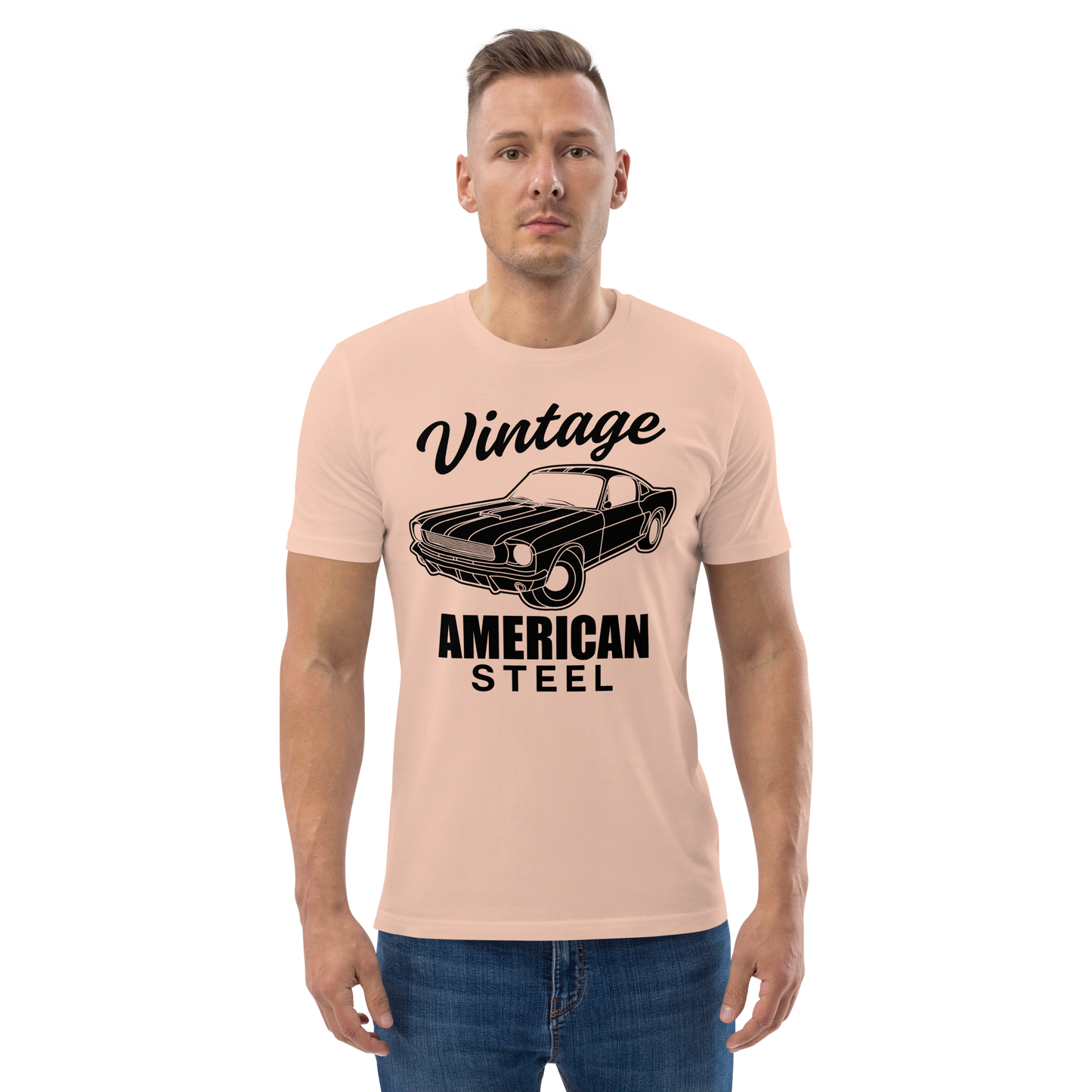 VINTAGE AMERICAN STEEL Unisex organic cotton t-shirt