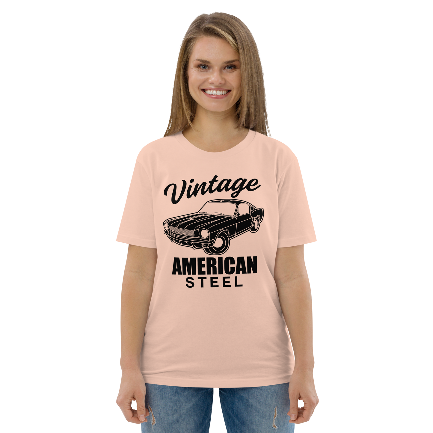 VINTAGE AMERICAN STEEL Unisex organic cotton t-shirt