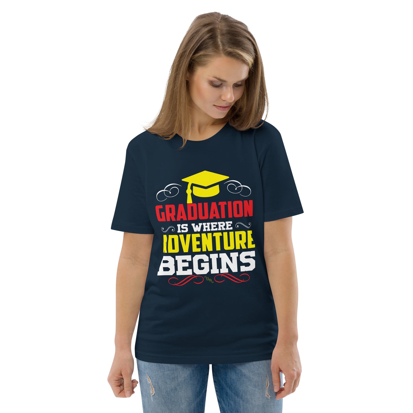 ADVENTURE BEGINS Unisex organic cotton t-shirt