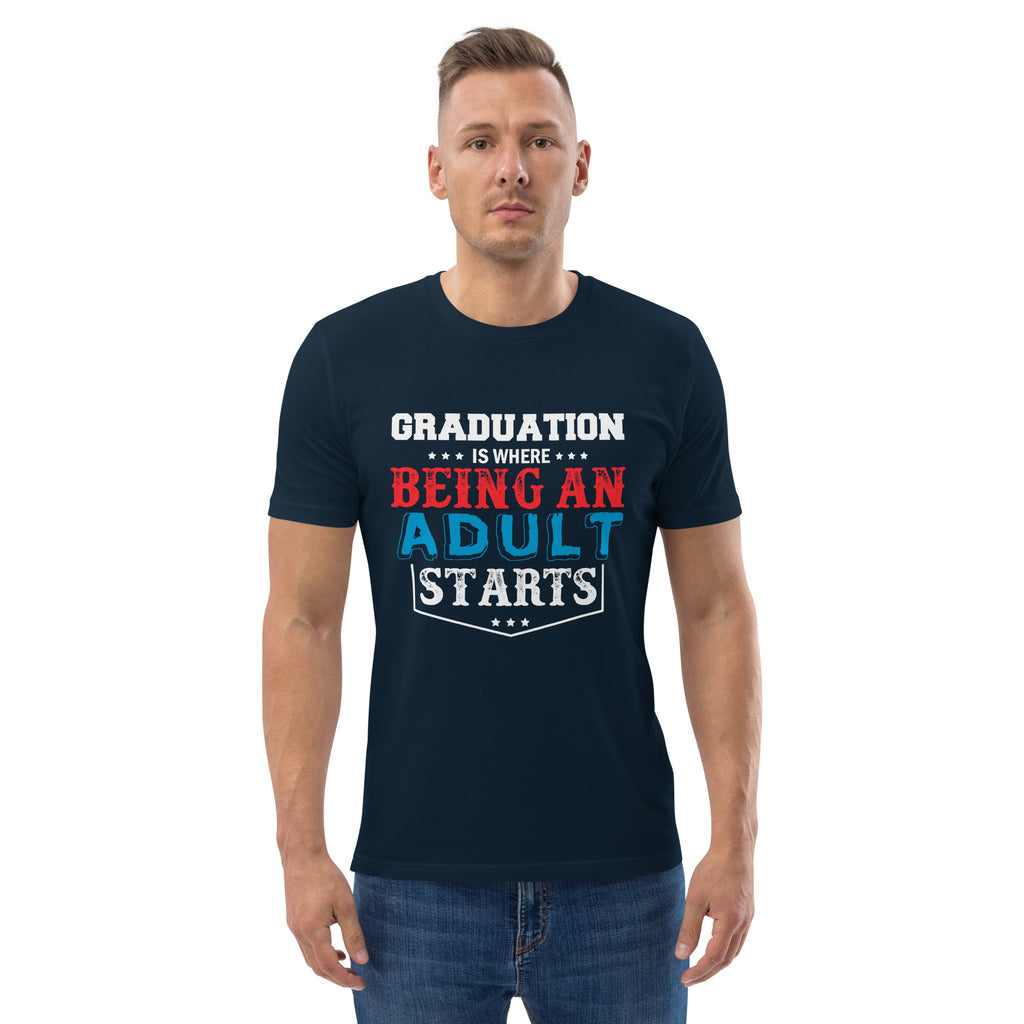 ADULTING BEGINS Unisex organic cotton t-shirt