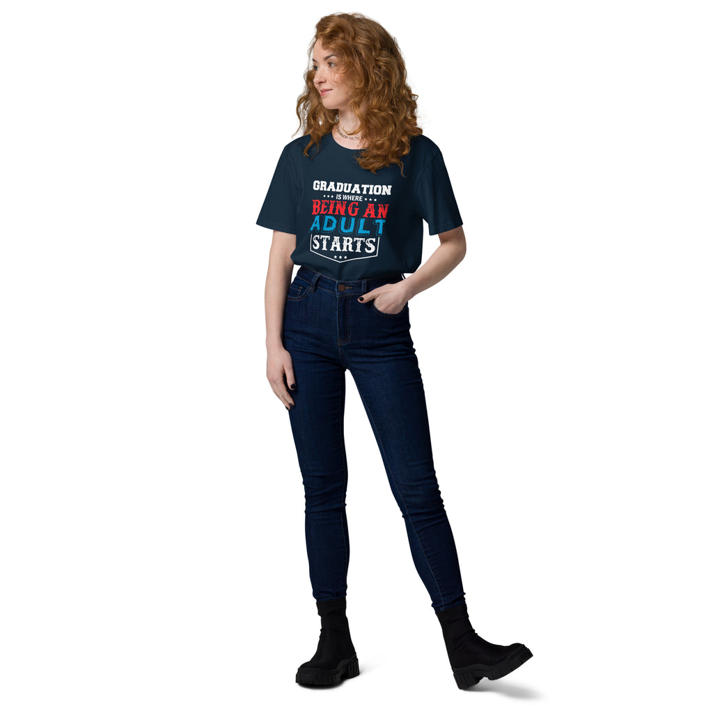 ADULTING BEGINS Unisex organic cotton t-shirt
