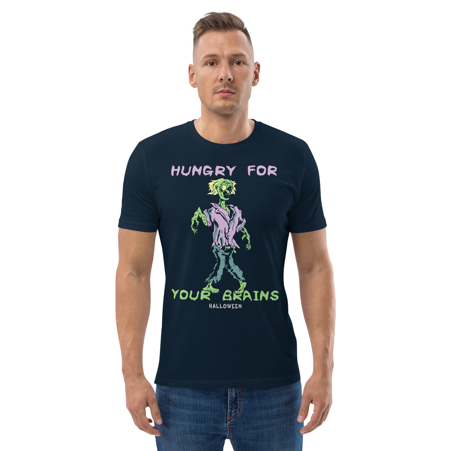 HUNGRY FOR YOUR BRAINS unisex organic cotton t-shirt