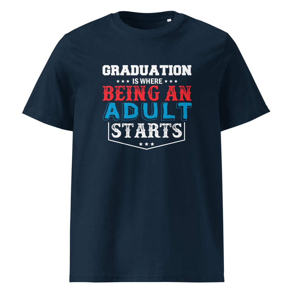 ADULTING BEGINS Unisex organic cotton t-shirt