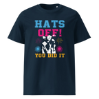 HATS OFF! unisex t-shirt - Printoo Shop - - graduation, t-shirt, unisex, Unisex Organic Cotton T-Shirt | Stanley/Stella STTU169