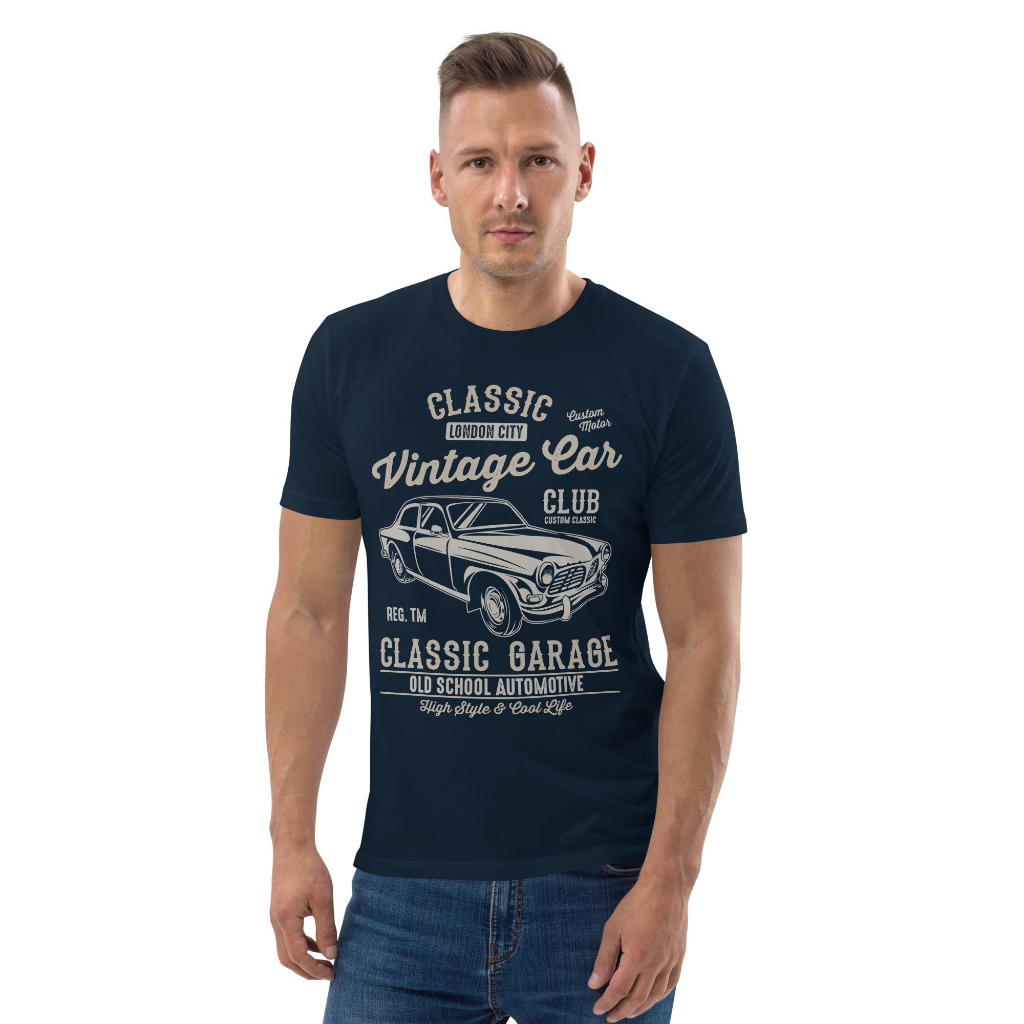 LONDON VINTAGE CAR Unisex organic cotton t-shirt