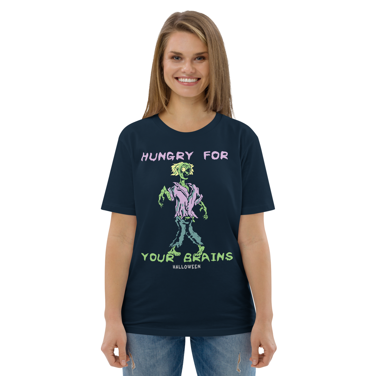 HUNGRY FOR YOUR BRAINS unisex organic cotton t-shirt