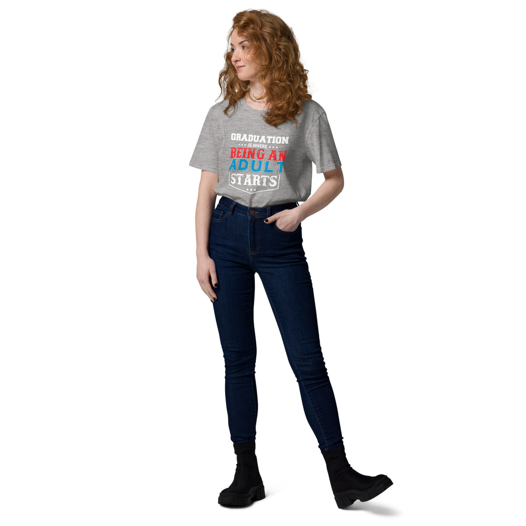 ADULTING BEGINS Unisex organic cotton t-shirt