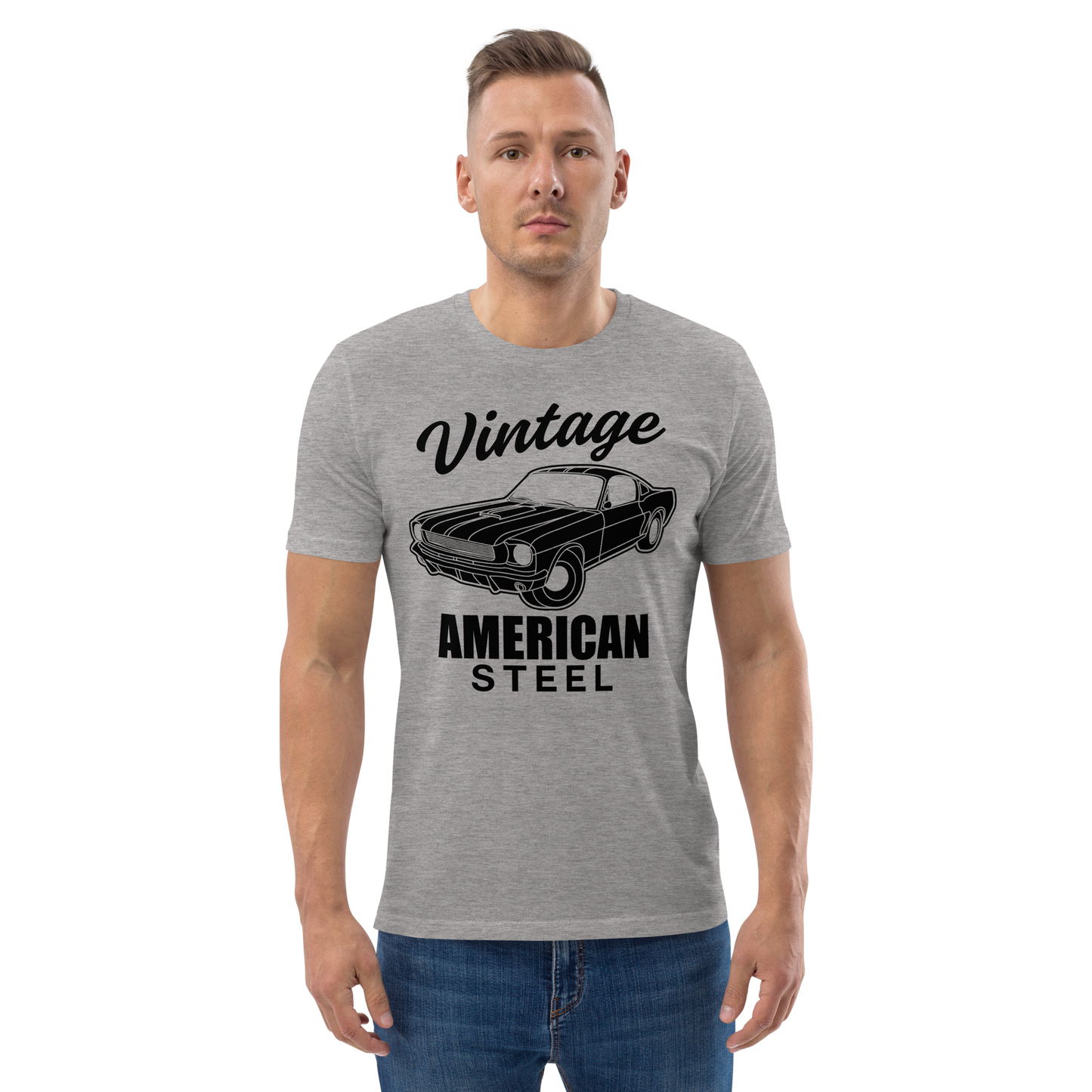 VINTAGE AMERICAN STEEL Unisex organic cotton t-shirt