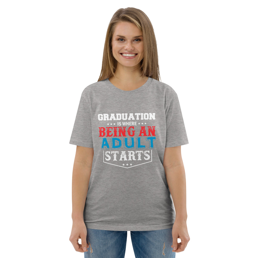 ADULTING BEGINS Unisex organic cotton t-shirt