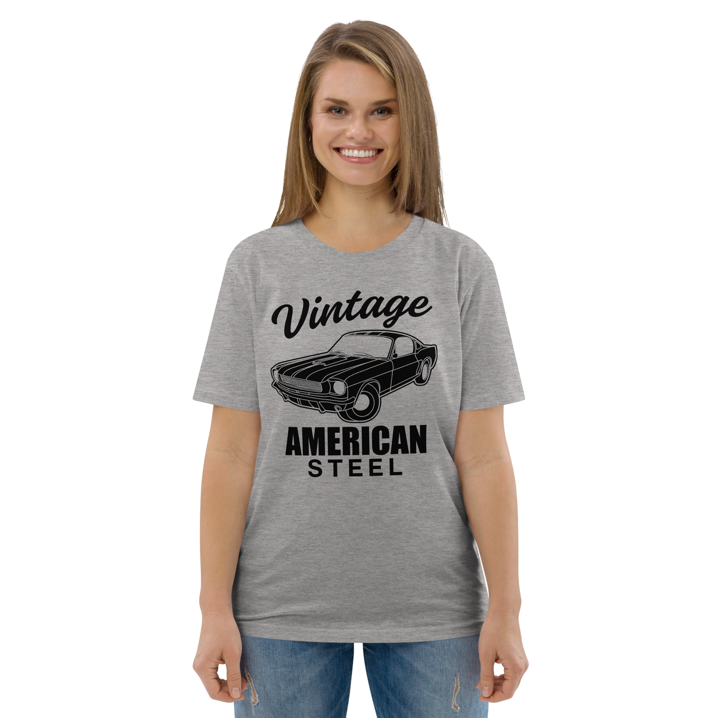 VINTAGE AMERICAN STEEL Unisex organic cotton t-shirt