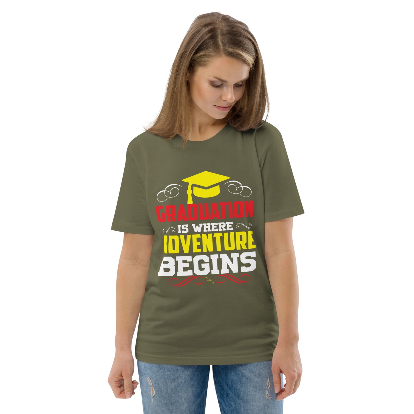 ADVENTURE BEGINS Unisex organic cotton t-shirt