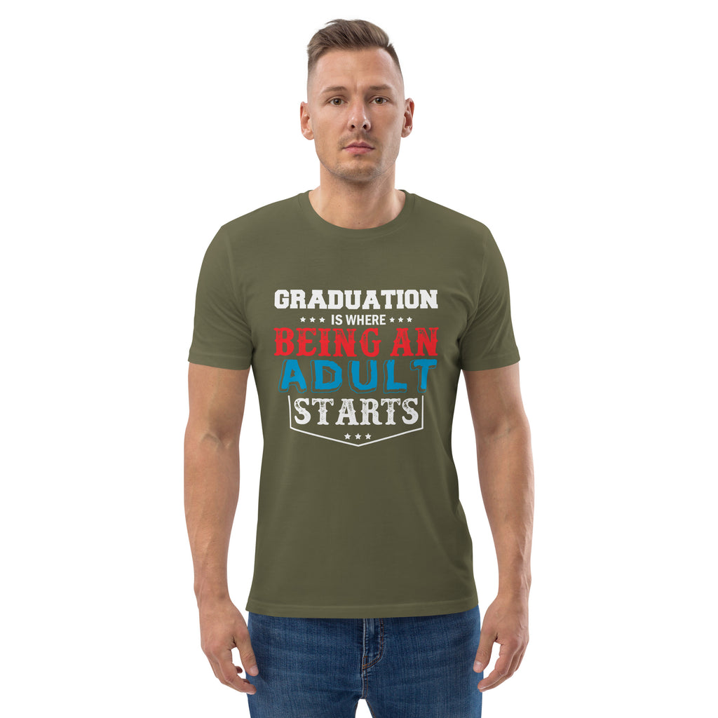 ADULTING BEGINS Unisex organic cotton t-shirt