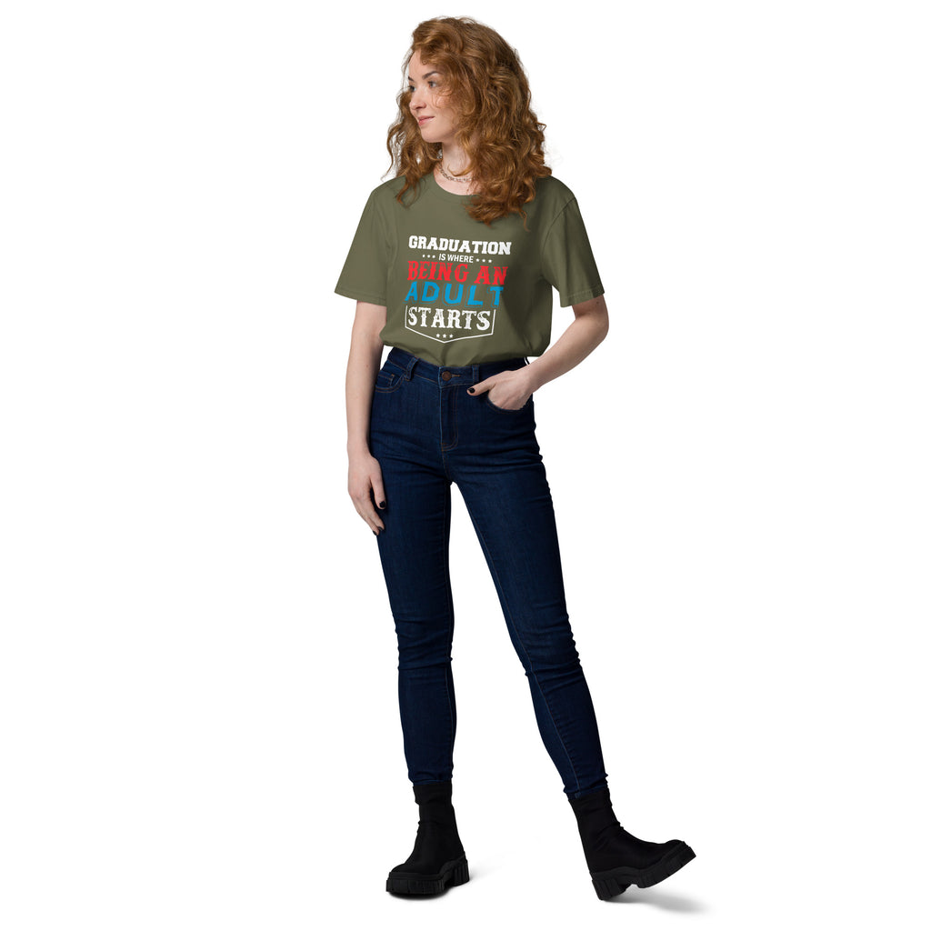 ADULTING BEGINS Unisex organic cotton t-shirt