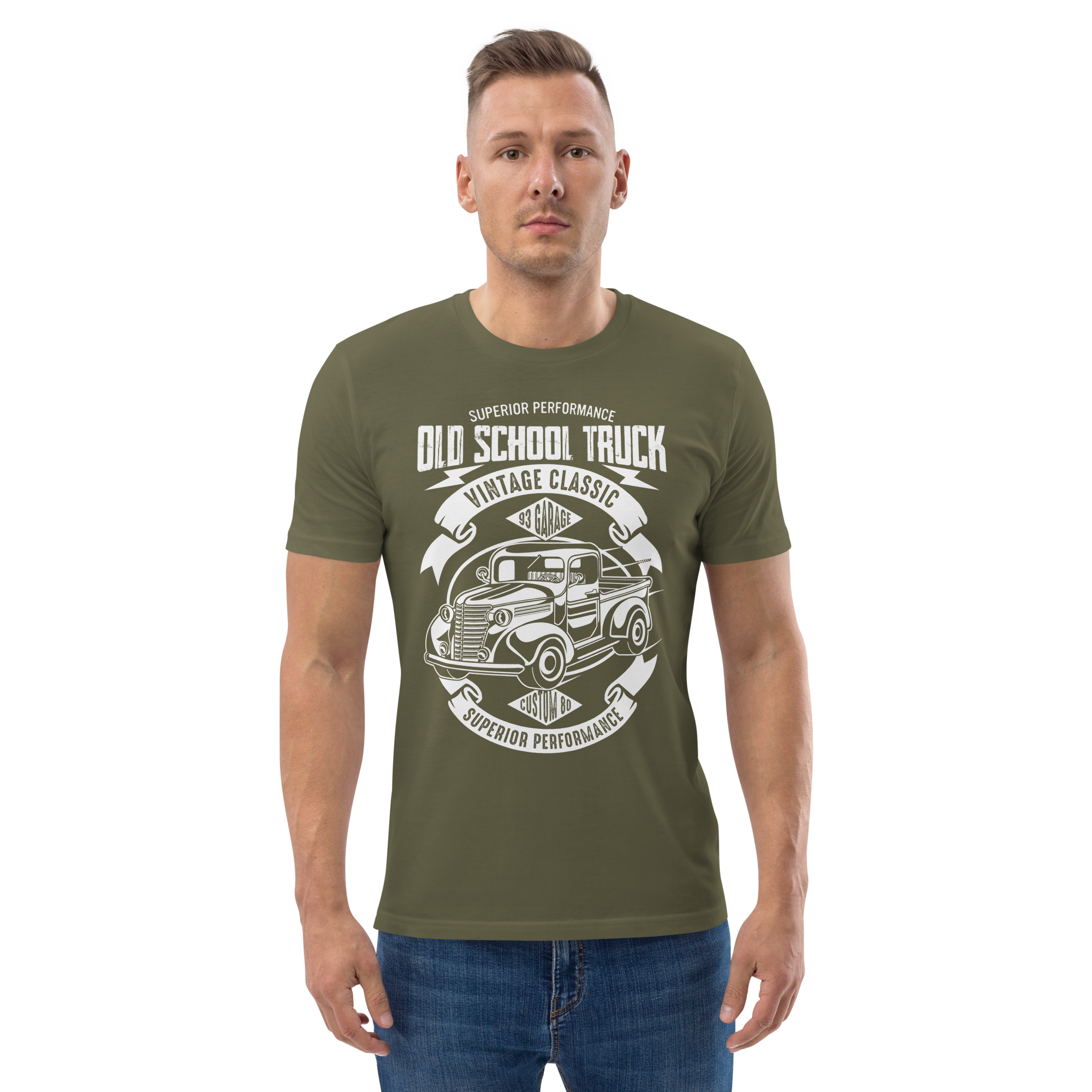 OLD SCHOOL TRUCK Unisex organic cotton t-shirt