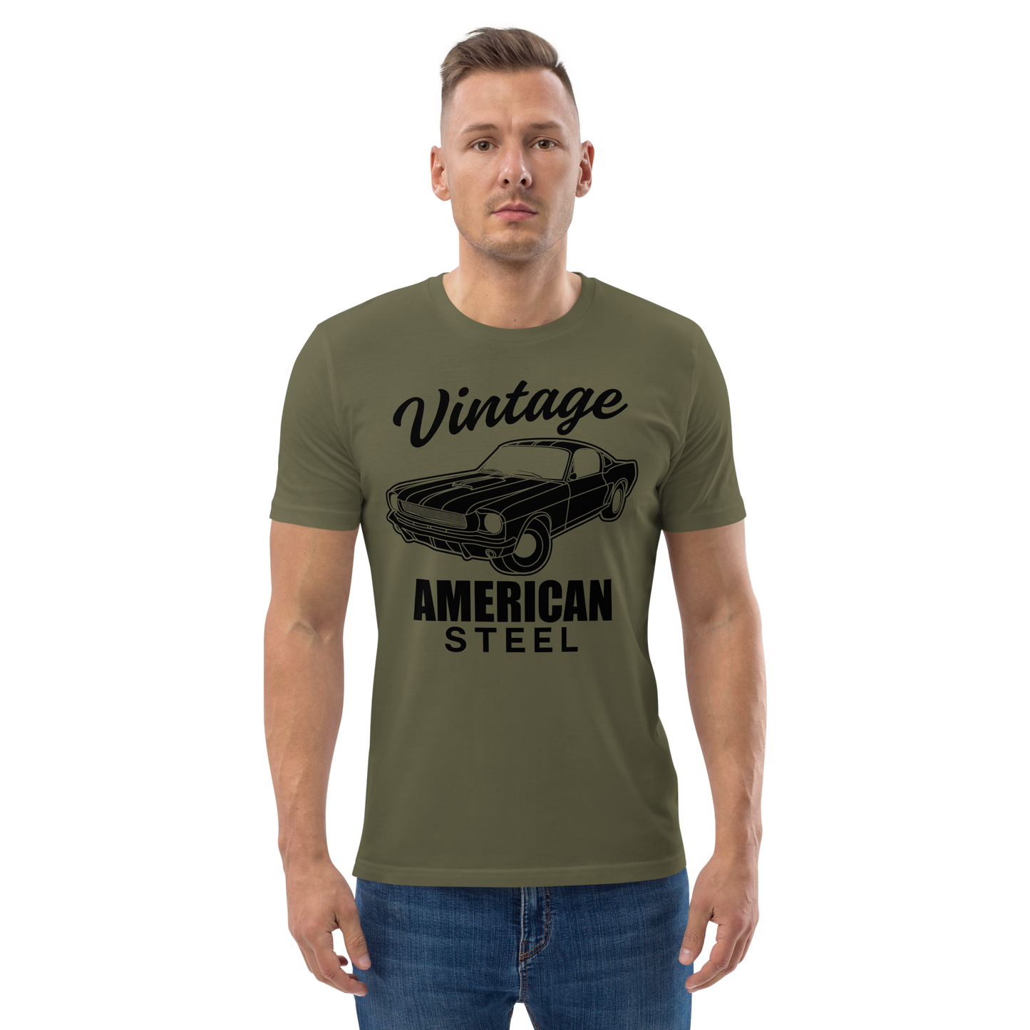 VINTAGE AMERICAN STEEL Unisex organic cotton t-shirt