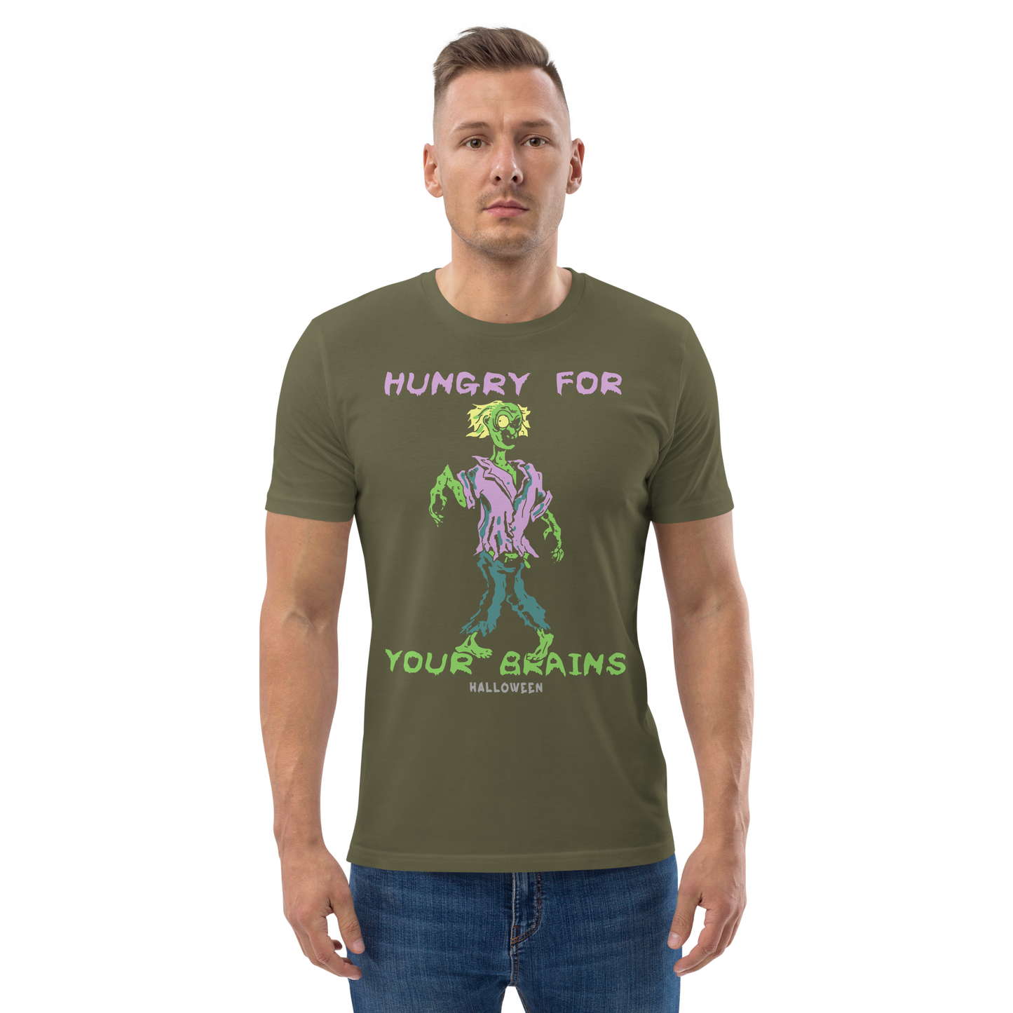 HUNGRY FOR YOUR BRAINS unisex organic cotton t-shirt