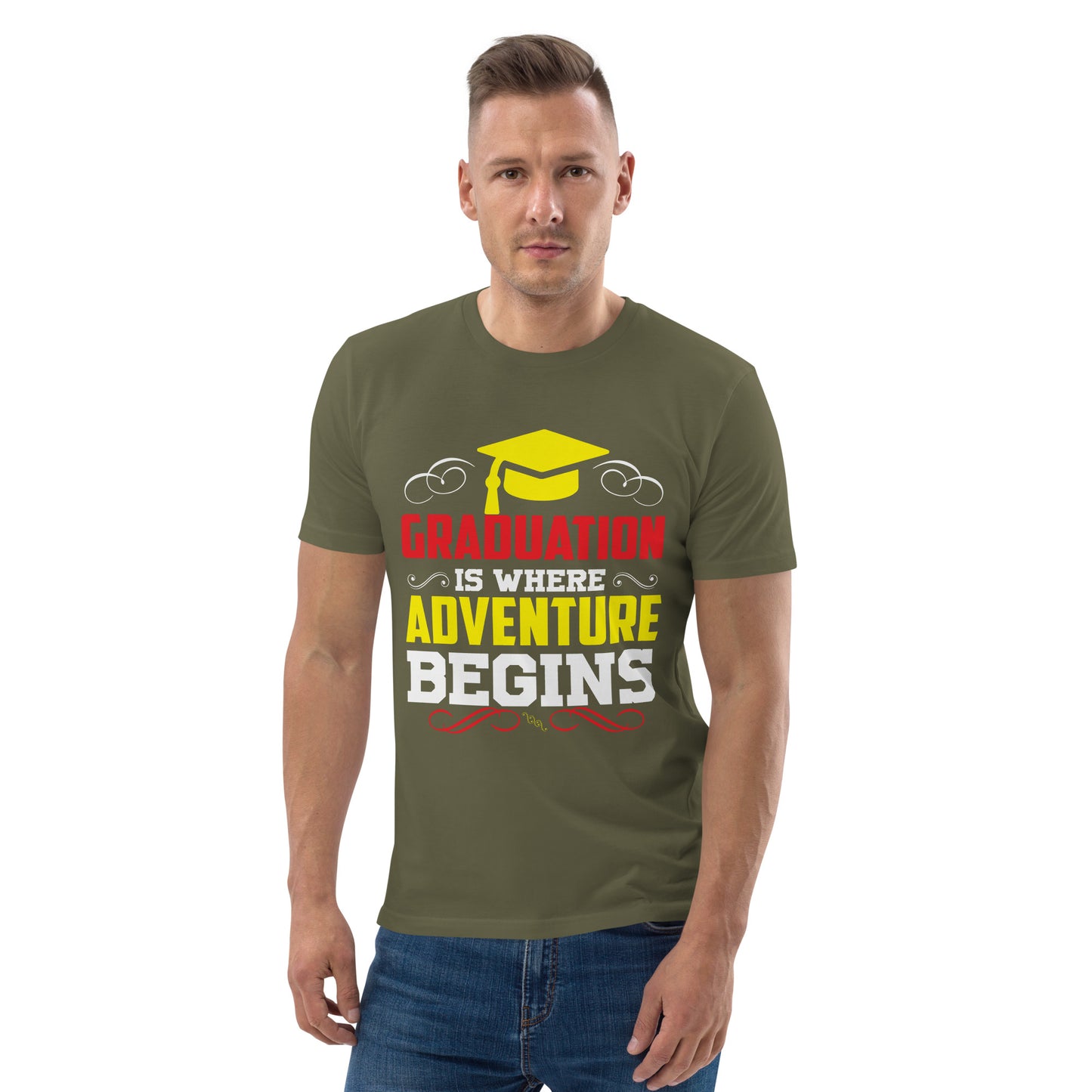 ADVENTURE BEGINS Unisex organic cotton t-shirt
