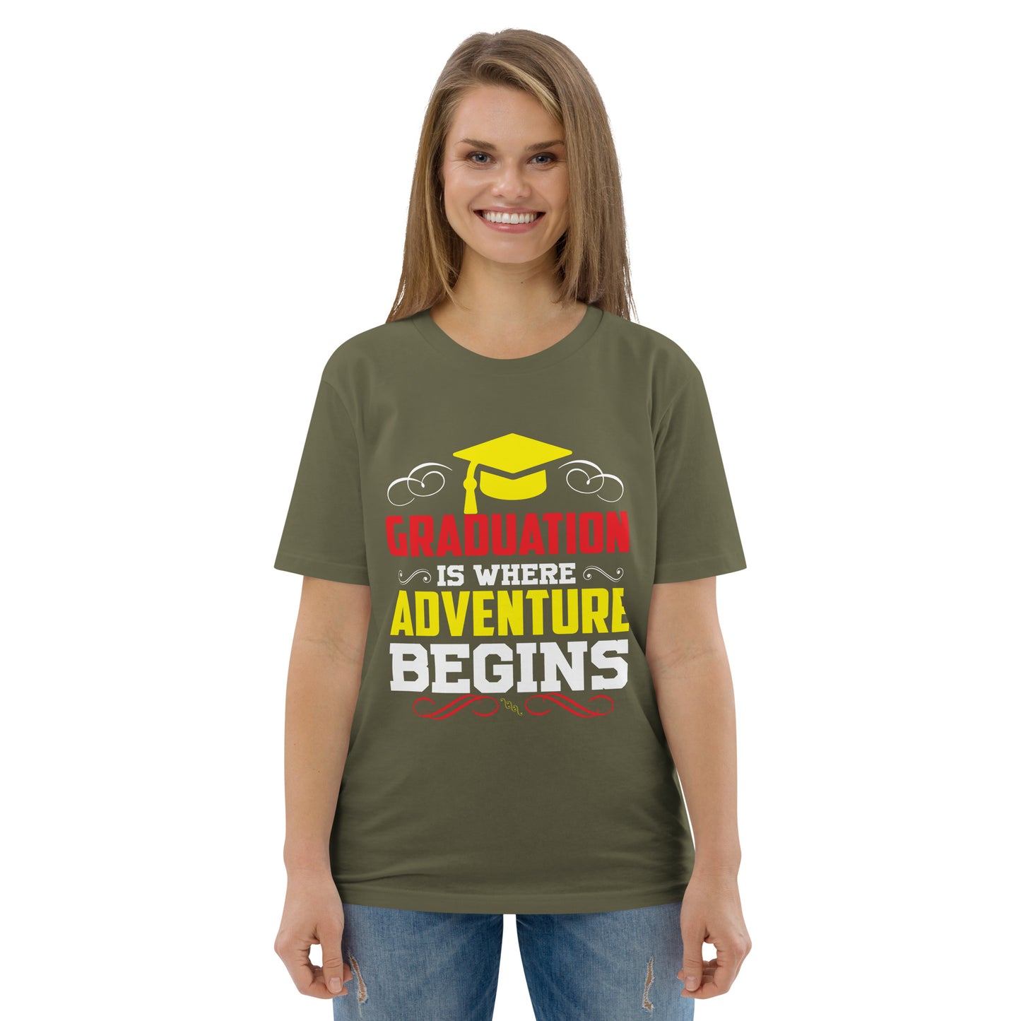 ADVENTURE BEGINS Unisex organic cotton t-shirt