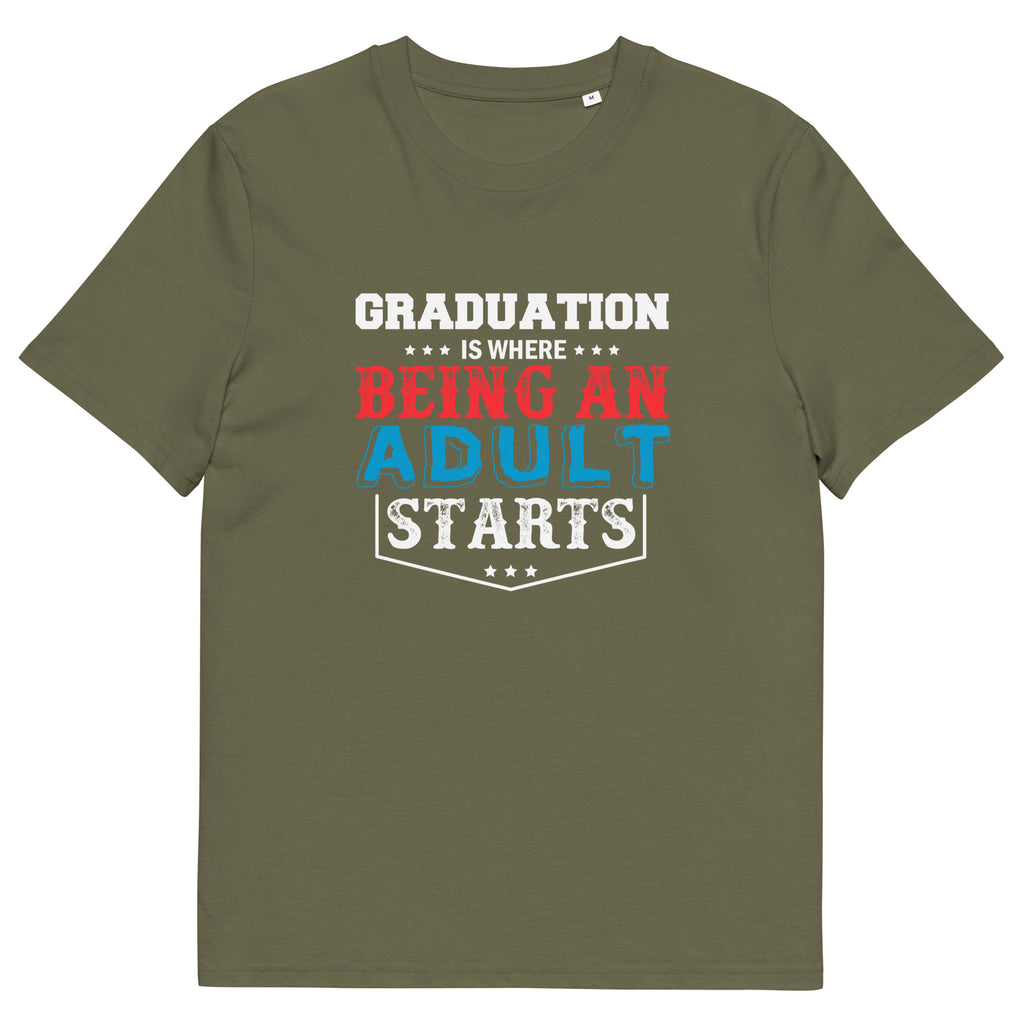 ADULTING BEGINS Unisex organic cotton t-shirt