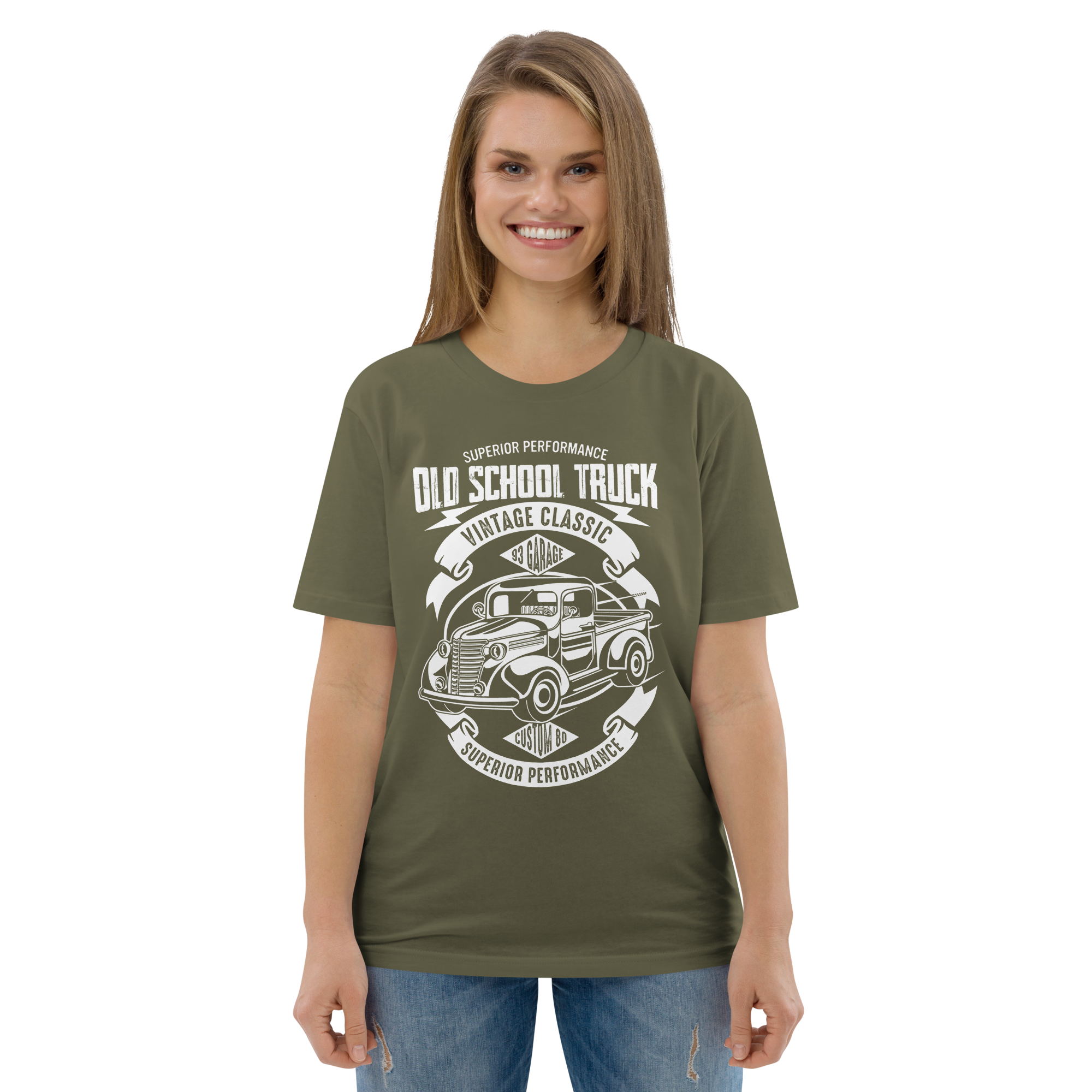 OLD SCHOOL TRUCK Unisex organic cotton t-shirt