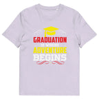 ADVENTURE BEGINS unisex t-shirt - Printoo Shop - - graduation, t-shirt, unisex, Unisex Organic Cotton T-Shirt | Stanley/Stella STTU169
