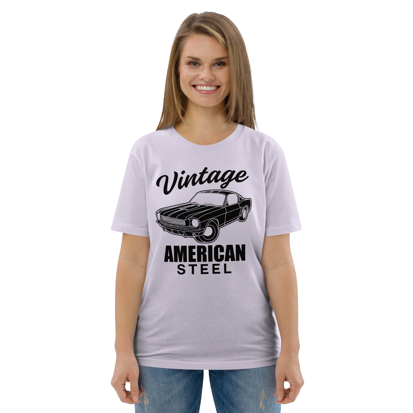 VINTAGE AMERICAN STEEL Unisex organic cotton t-shirt