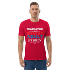 ADULTING BEGINS unisex t-shirt - Printoo Shop - - graduation, t-shirt, unisex, Unisex Organic Cotton T-Shirt | Stanley/Stella STTU169