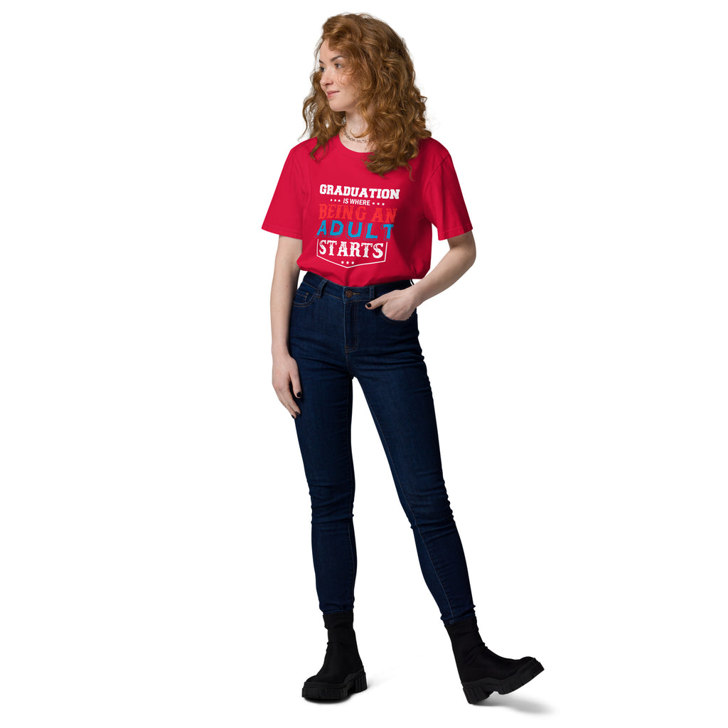 ADULTING BEGINS Unisex organic cotton t-shirt