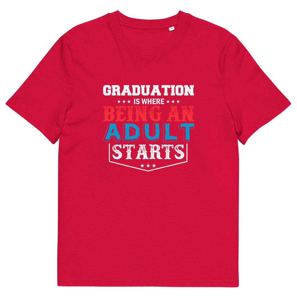 ADULTING BEGINS Unisex organic cotton t-shirt