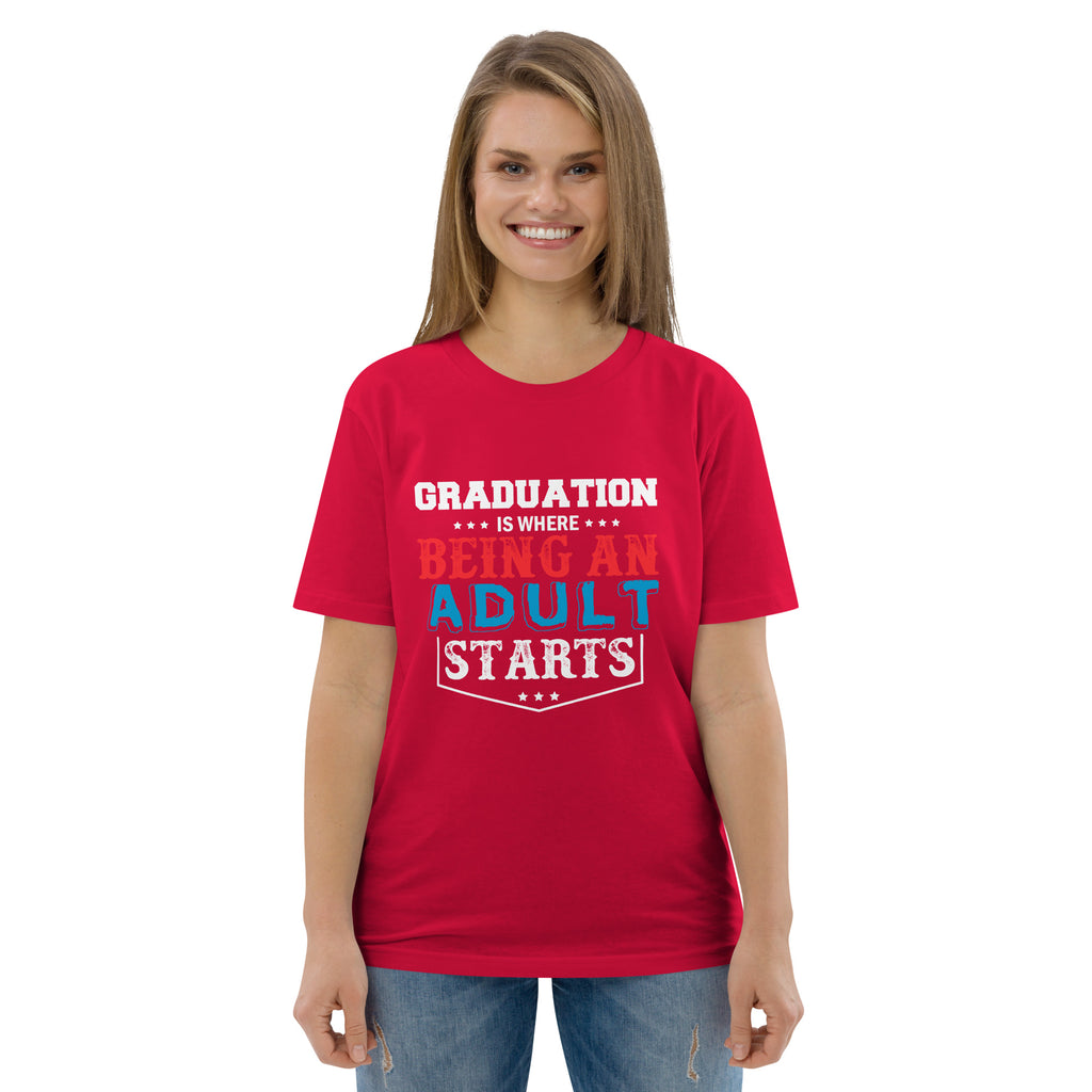 ADULTING BEGINS Unisex organic cotton t-shirt