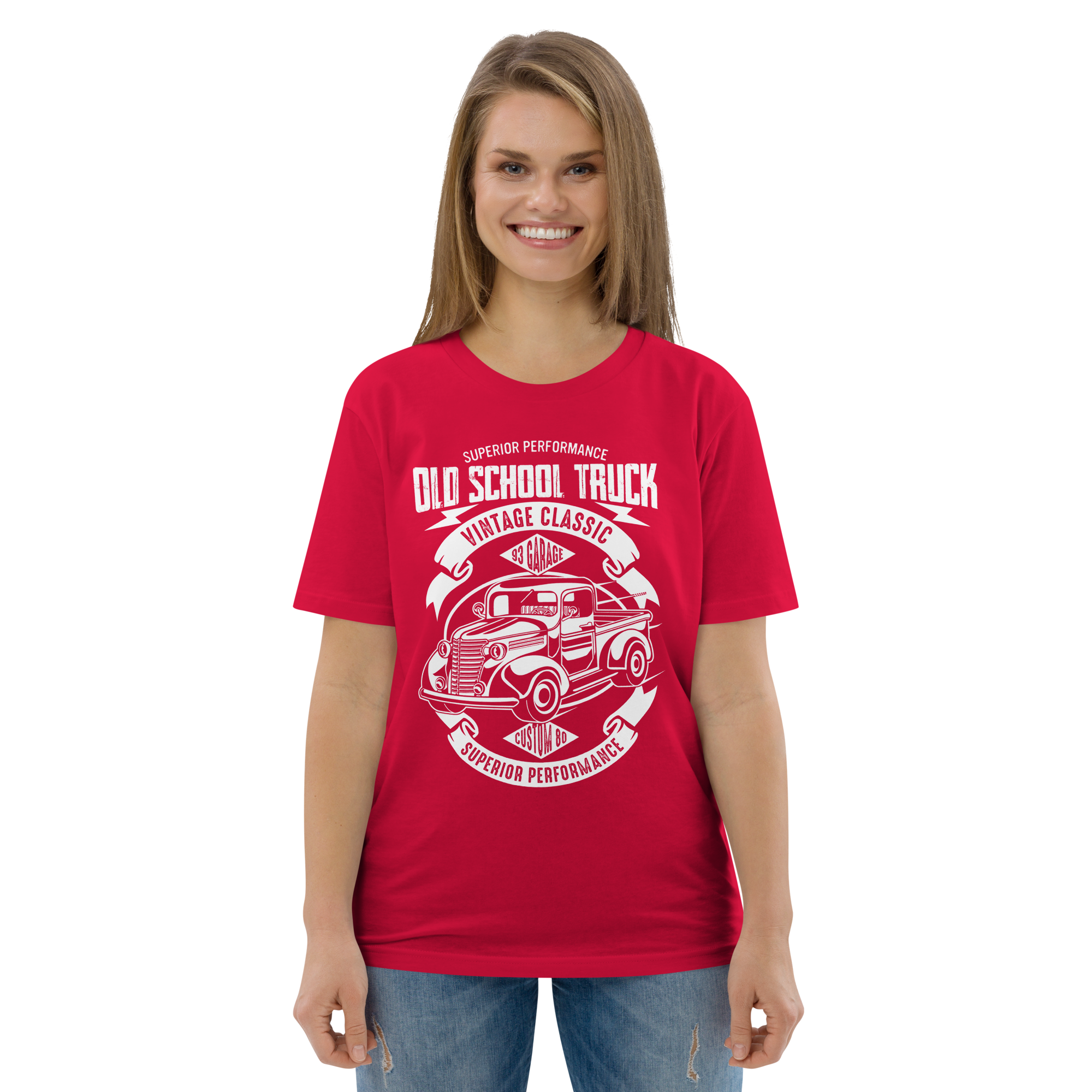 OLD SCHOOL TRUCK Unisex organic cotton t-shirt