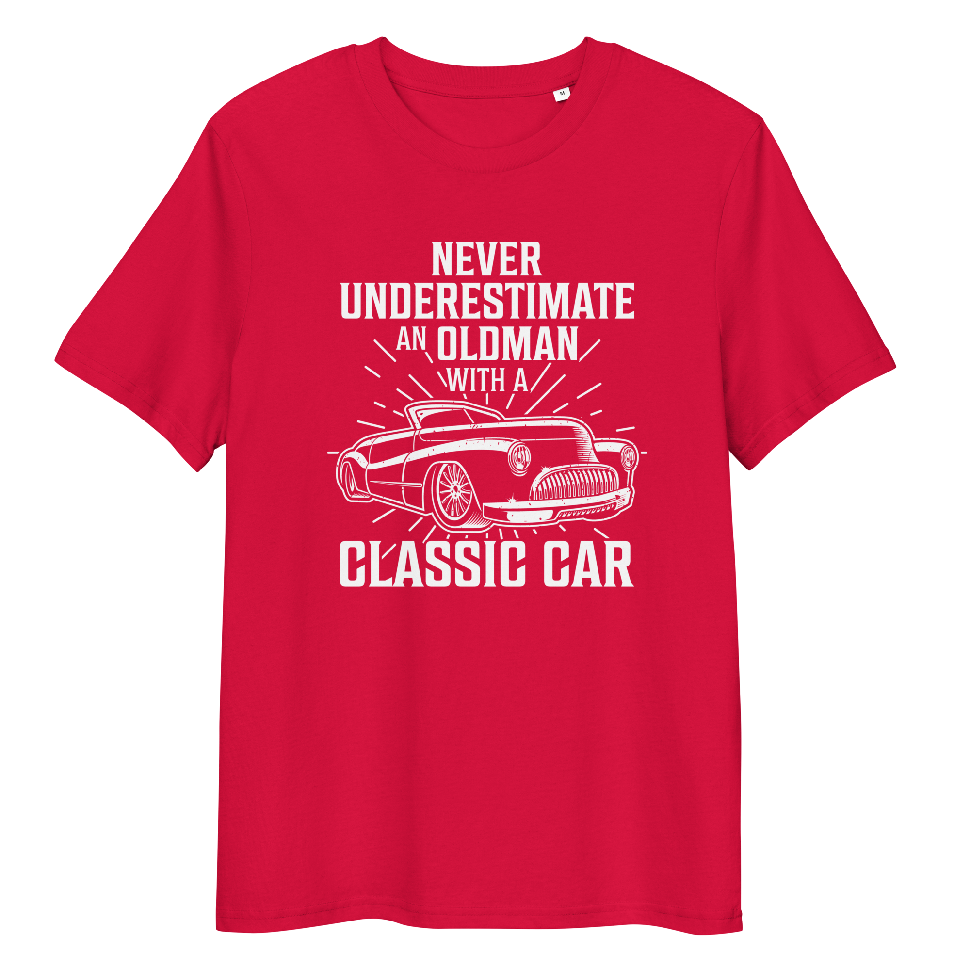OLDMAN WITH A CLASSIC CAR unisex t-shirt