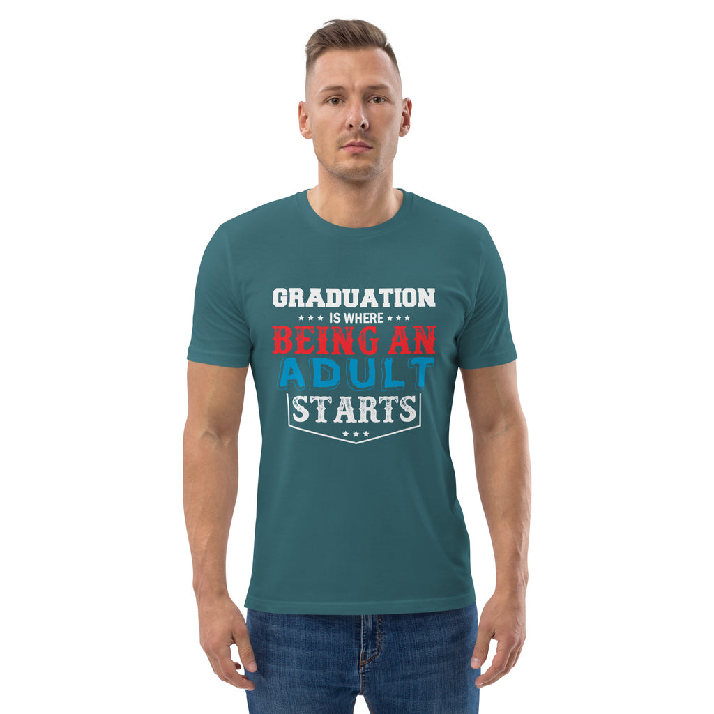 ADULTING BEGINS Unisex organic cotton t-shirt