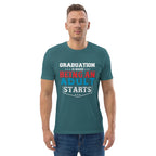ADULTING BEGINS unisex t-shirt - Printoo Shop - - graduation, t-shirt, unisex, Unisex Organic Cotton T-Shirt | Stanley/Stella STTU169