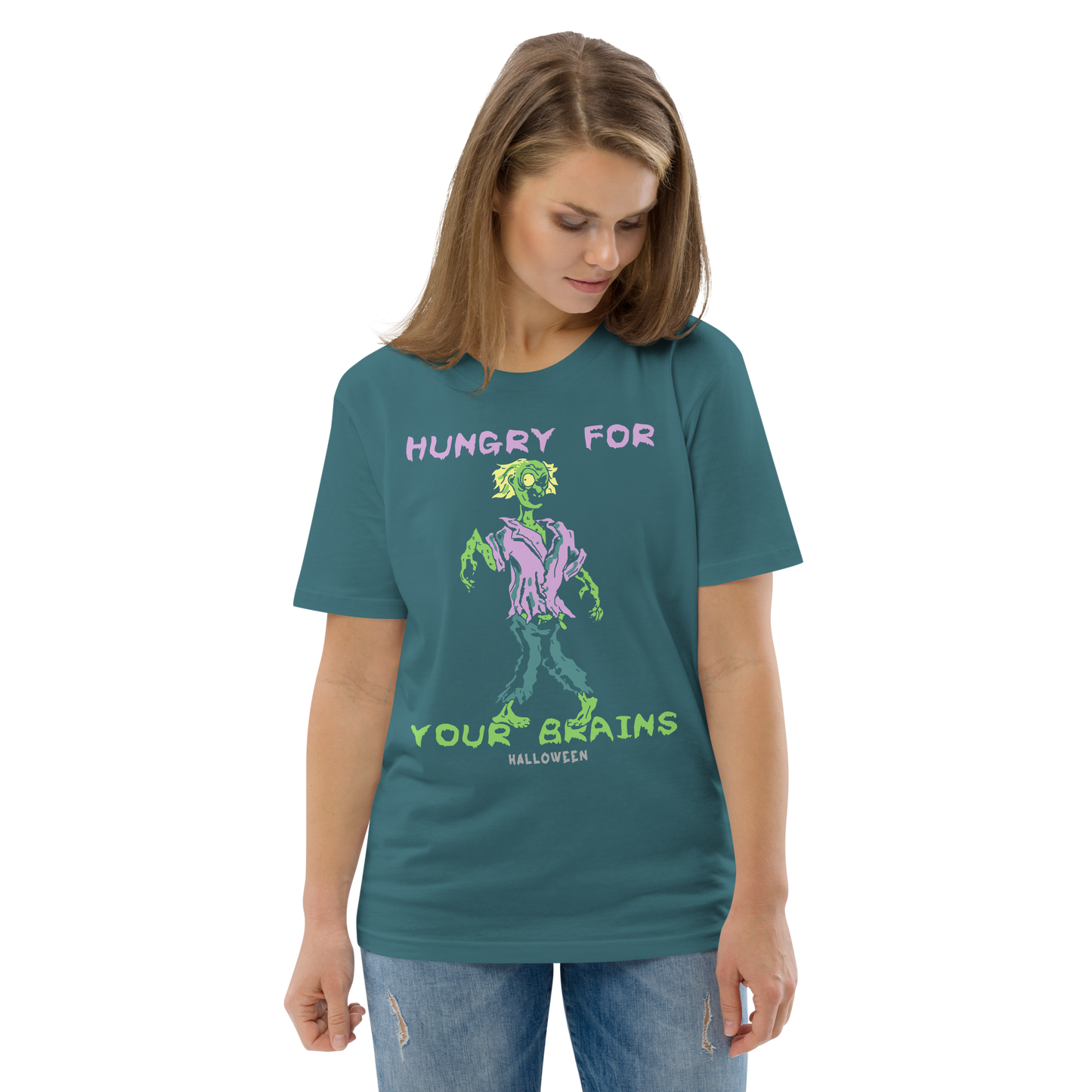 HUNGRY FOR YOUR BRAINS unisex organic cotton t-shirt