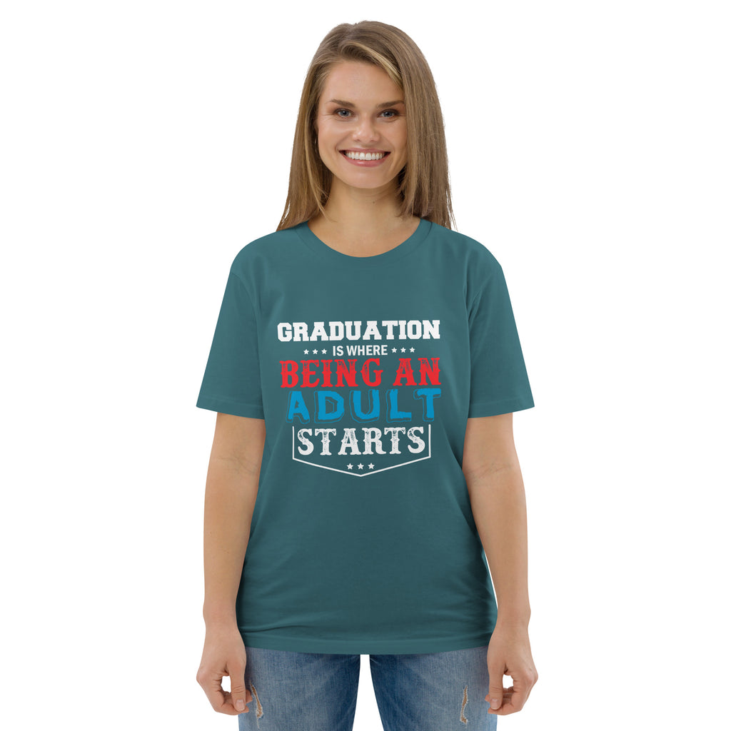 ADULTING BEGINS Unisex organic cotton t-shirt