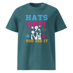 HATS OFF! unisex t-shirt - Printoo Shop - - graduation, t-shirt, unisex, Unisex Organic Cotton T-Shirt | Stanley/Stella STTU169