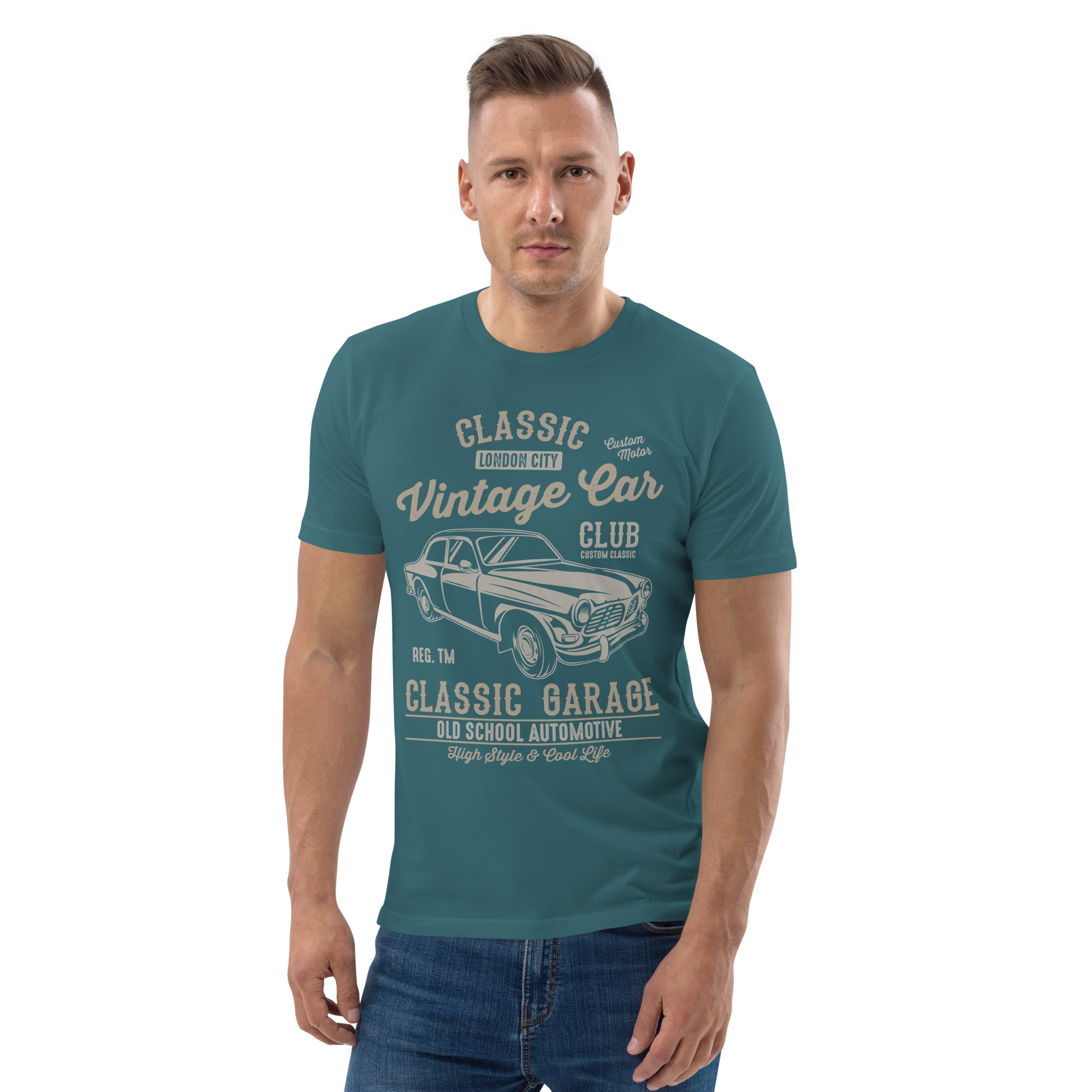 LONDON VINTAGE CAR Unisex organic cotton t-shirt
