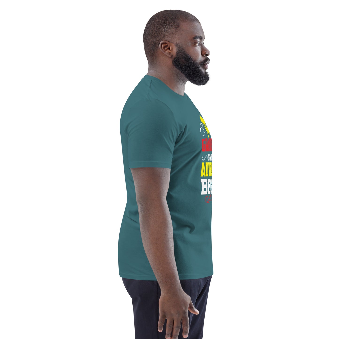 ADVENTURE BEGINS Unisex organic cotton t-shirt