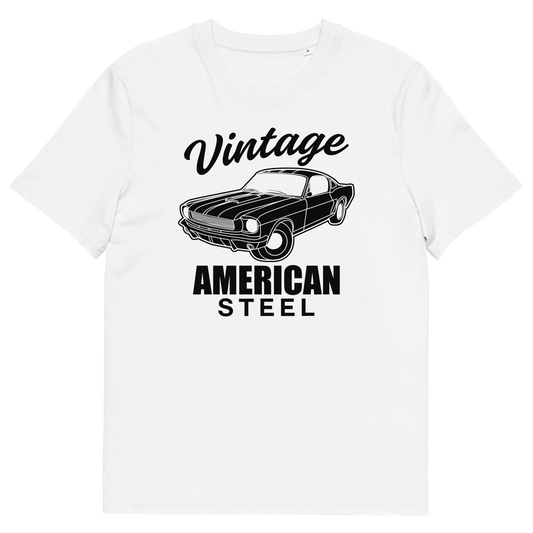 VINTAGE AMERICAN STEEL Unisex organic cotton t-shirt