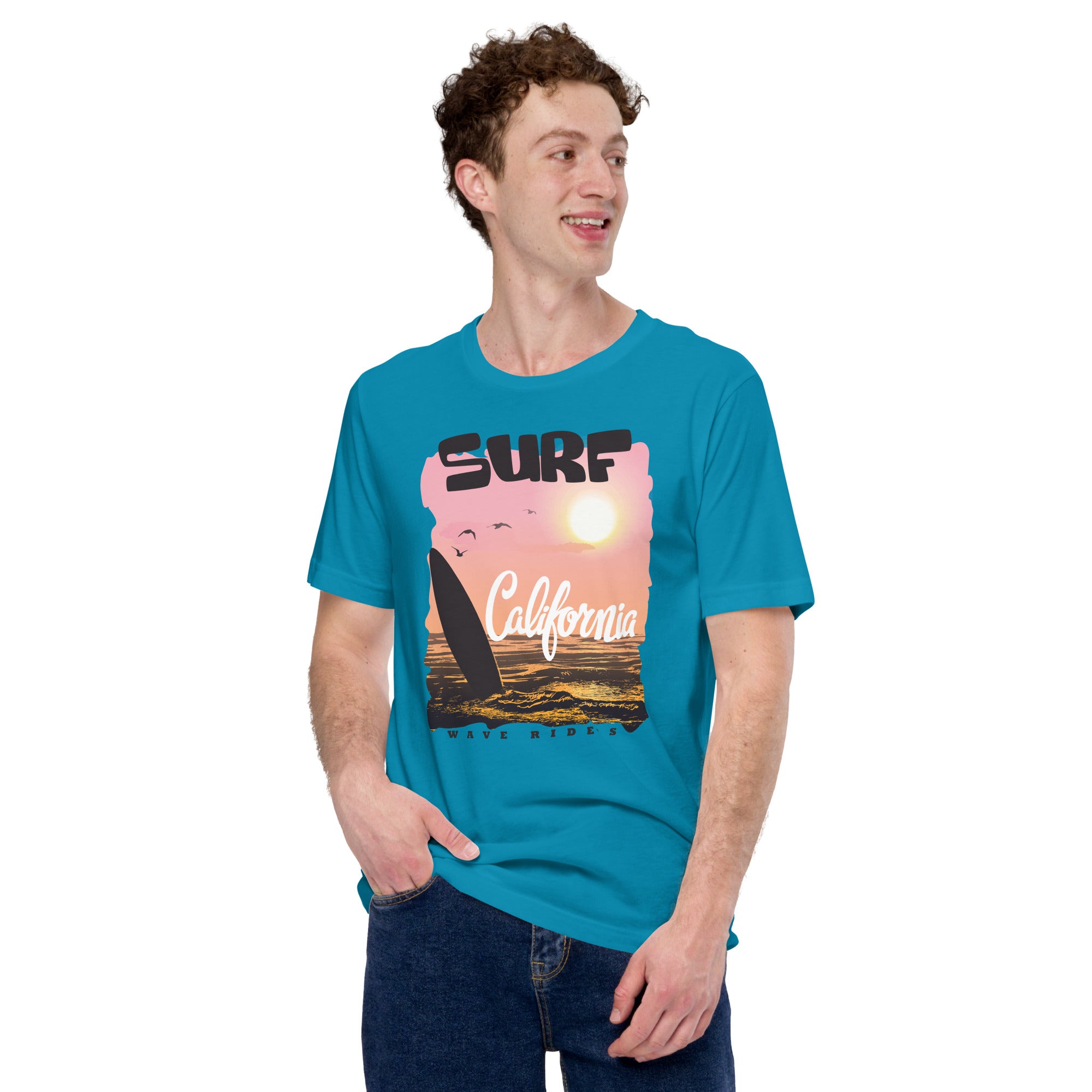 Camiseta unisex de la serie de verano SURF CALIFORNIA