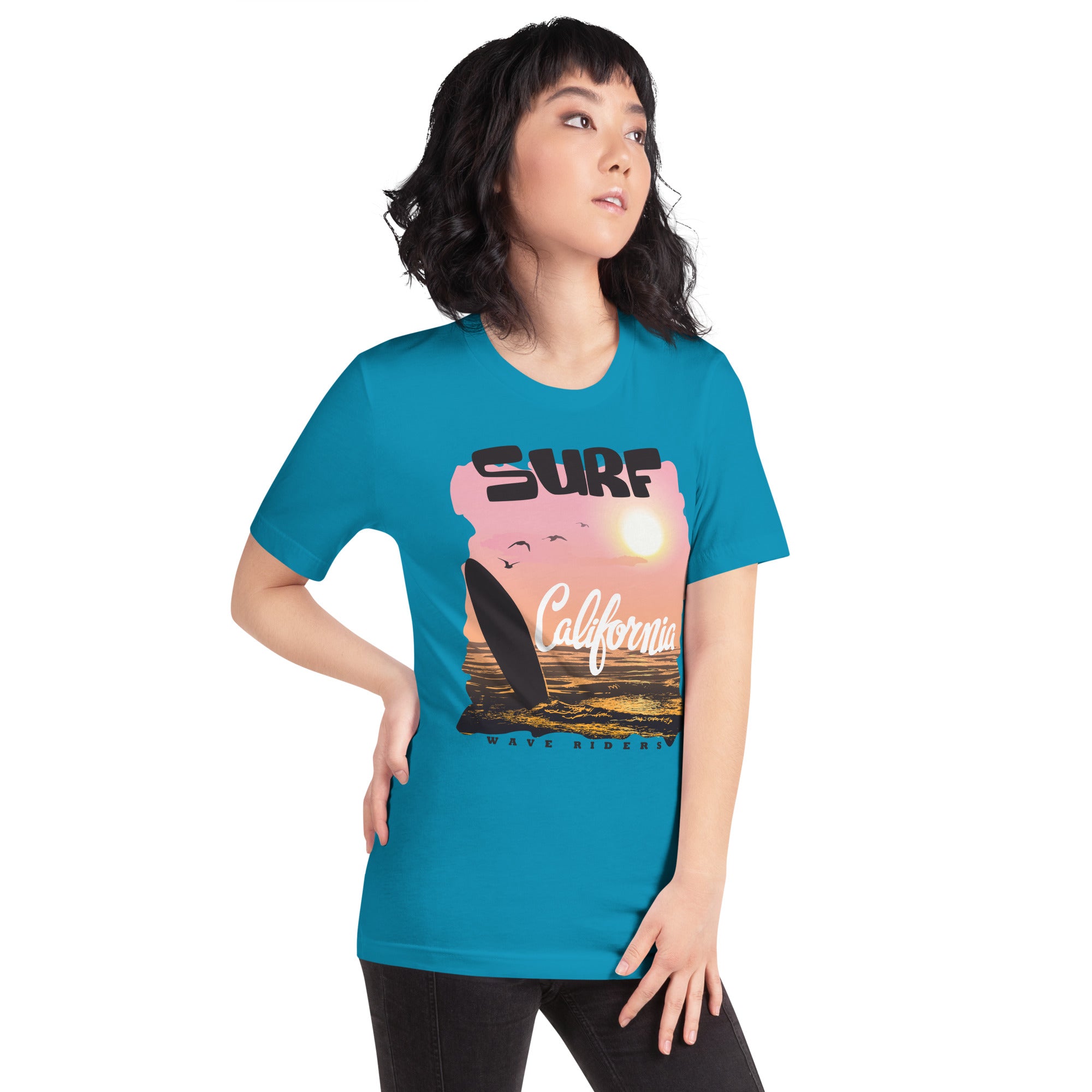 Camiseta unisex de la serie de verano SURF CALIFORNIA