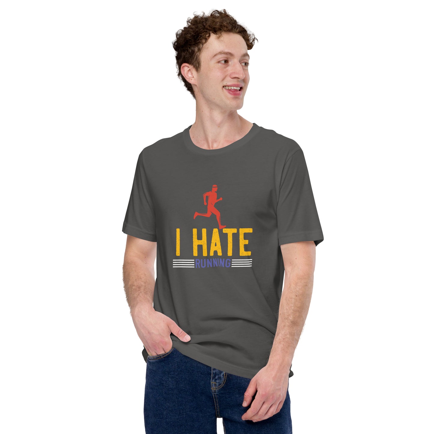 I HATE RUNNING unisex running t-shirt