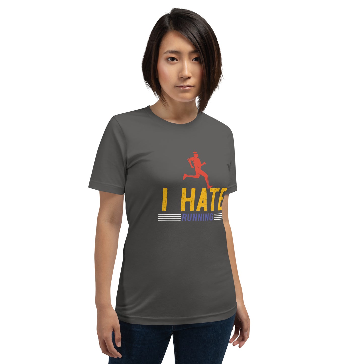 I HATE RUNNING unisex running t-shirt