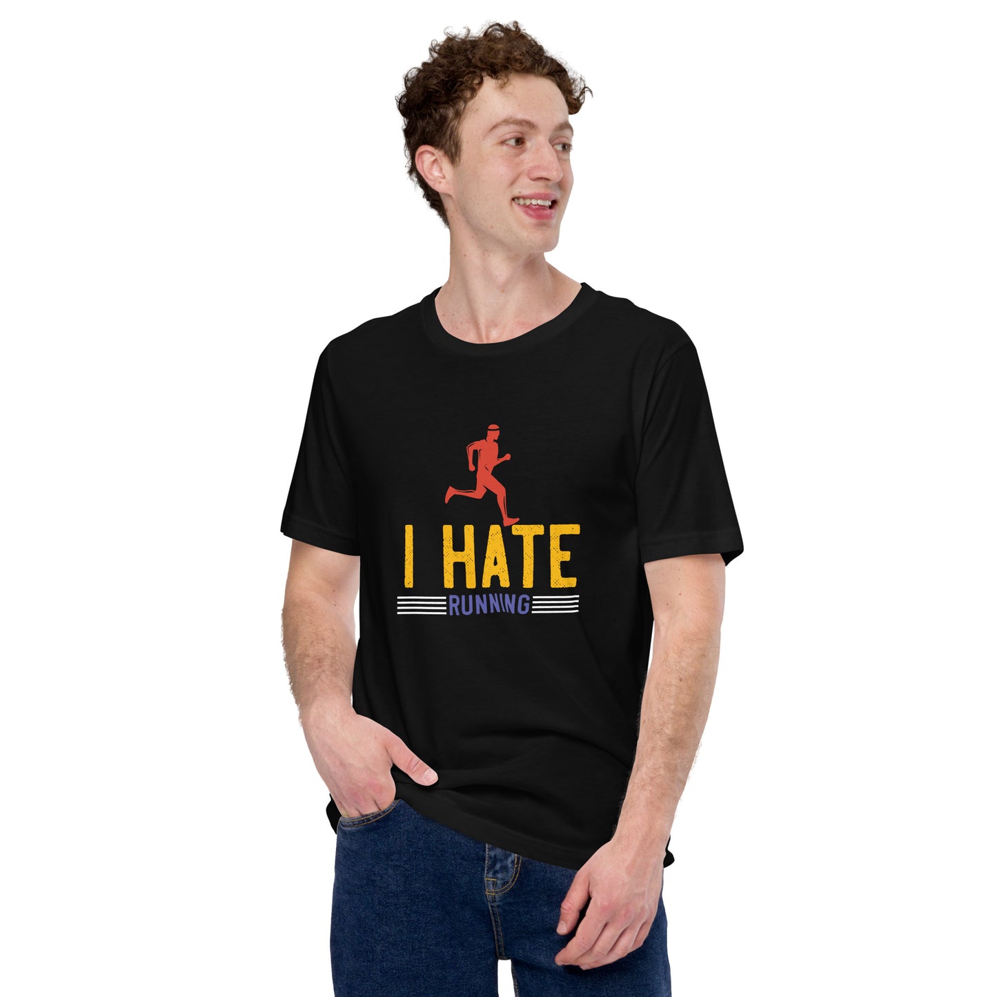 I HATE RUNNING unisex running t-shirt